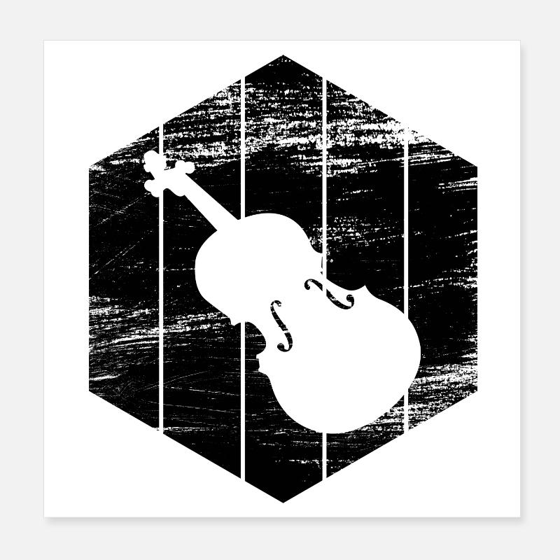 Dessin de violon Poster 20 x 20 cm
