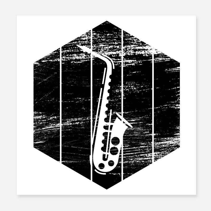 Saxophone Sketch Poster 8" x 8" (20x20 cm)