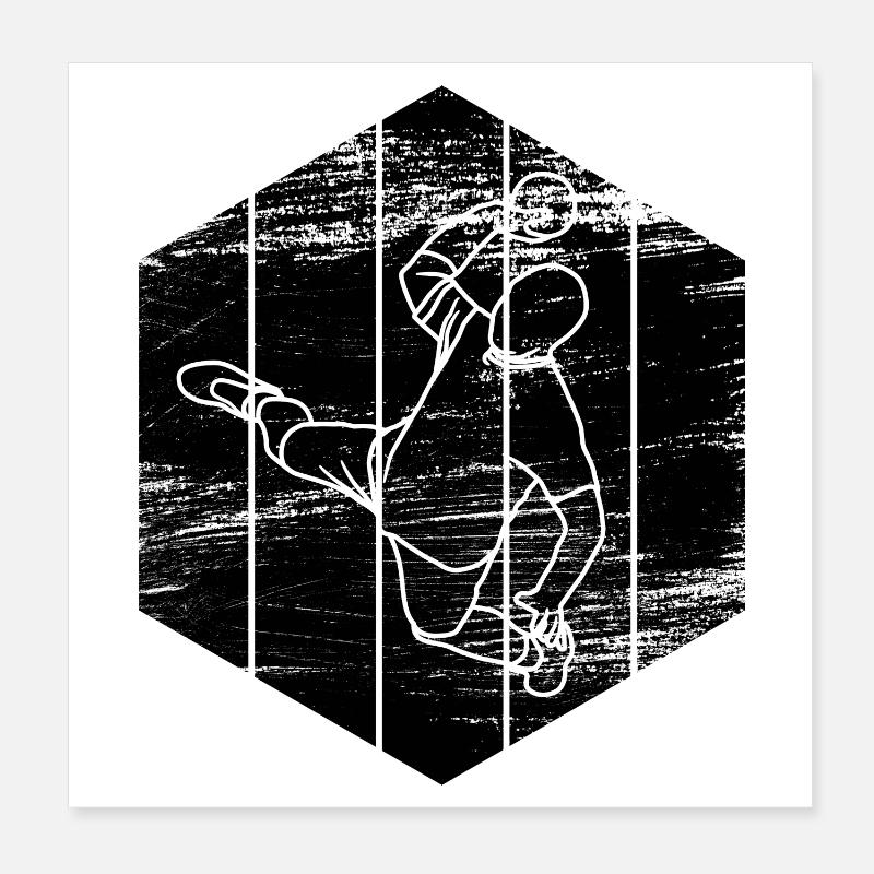 Funny handball player Poster 8" x 8" (20x20 cm)