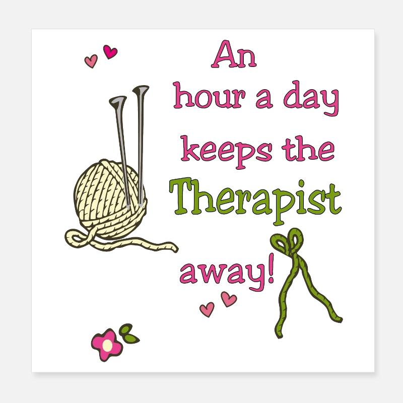 Knitting, Handmade Poster 8" x 8" (20x20 cm)