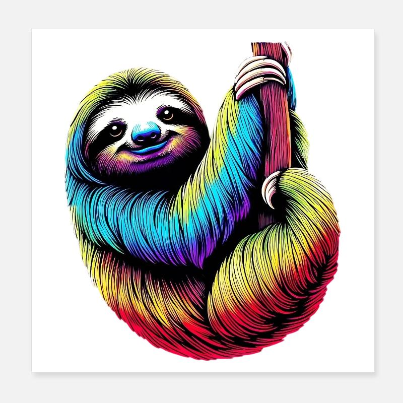 Sloth Poster 8" x 8" (20x20 cm)