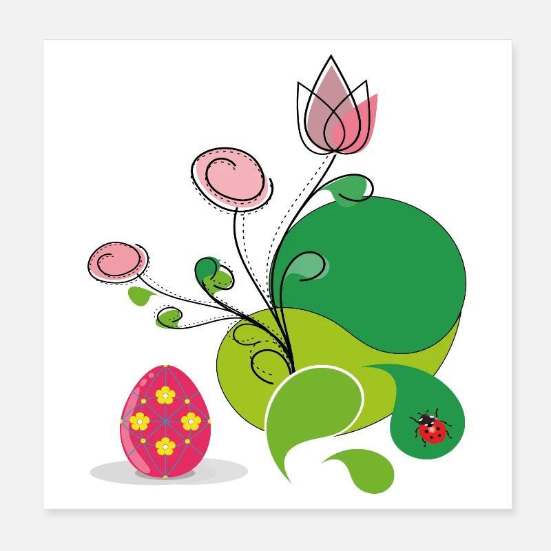 Easter Greeting Poster 8" x 8" (20x20 cm)
