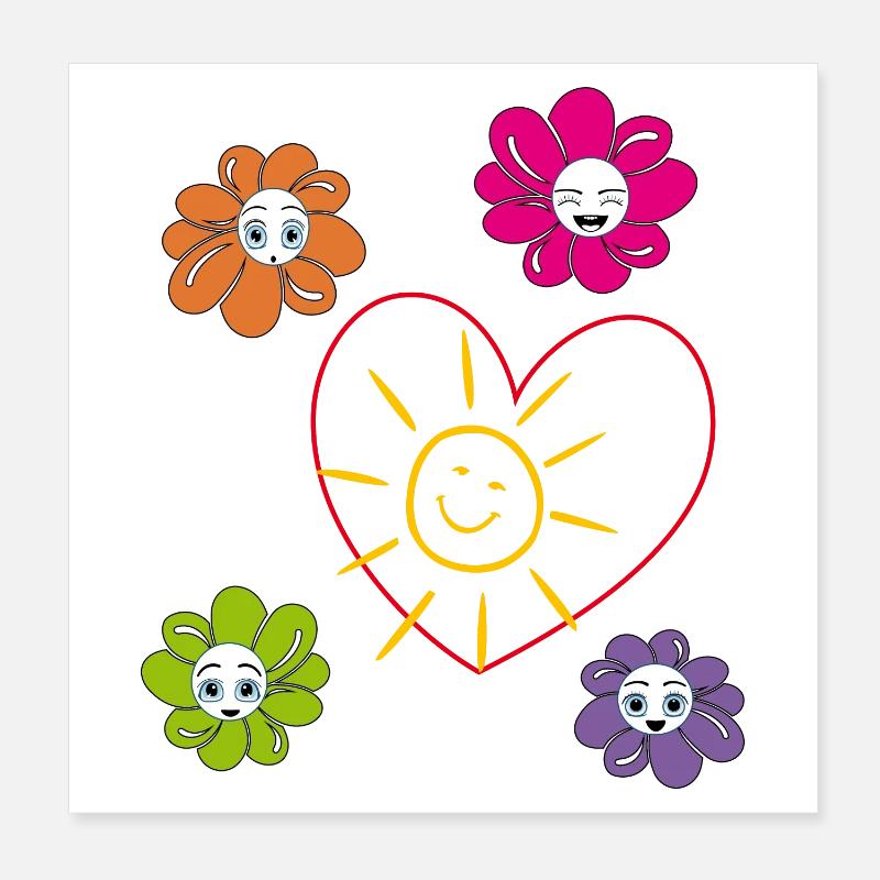 Sonne im Herzen Poster 20x20 cm
