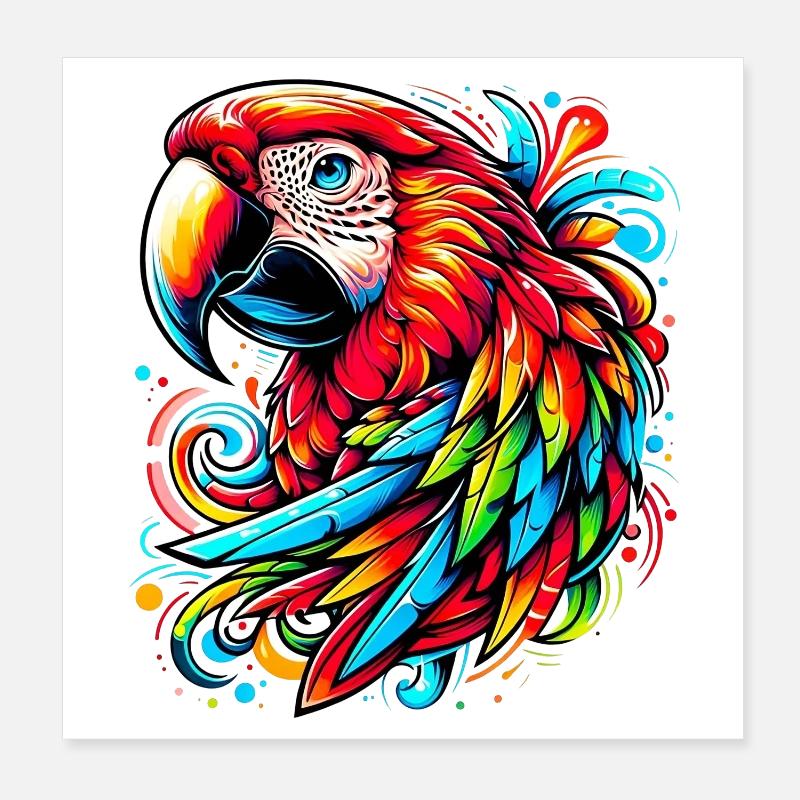 Papagei Poster 20x20 cm