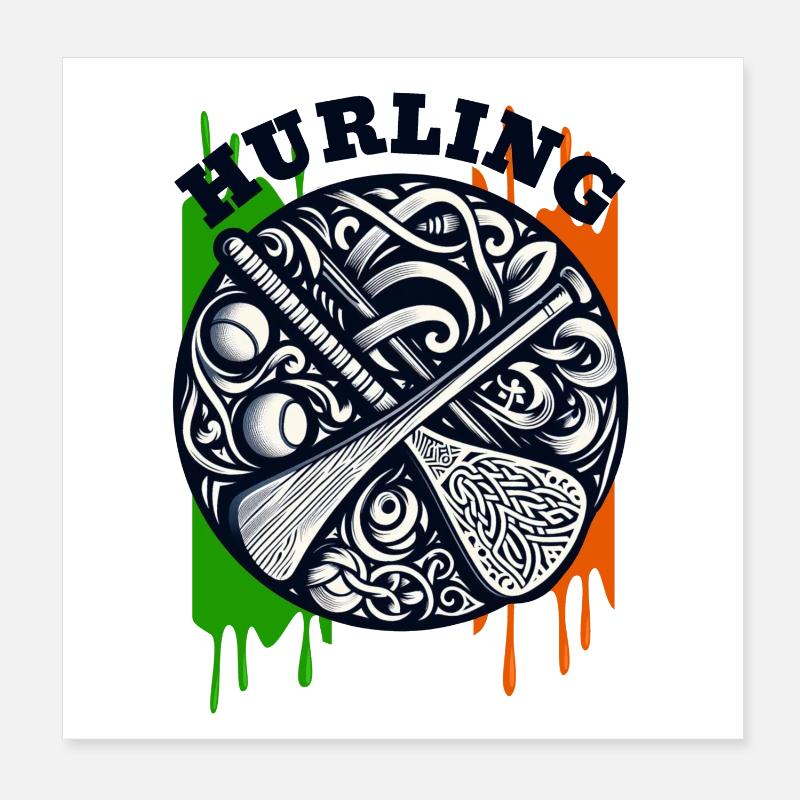 Hurling Poster 8" x 8" (20x20 cm)