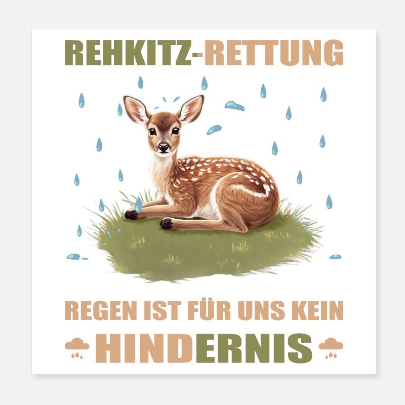Fawn rescue Poster 8" x 8" (20x20 cm)