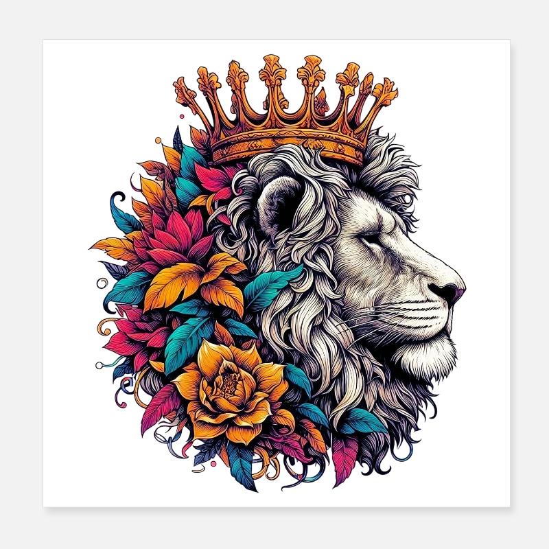 Löwe mit der Krone Poster 20x20 cm