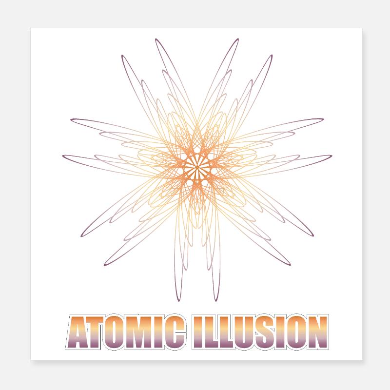 geometrical form ATOMIC ILLUSION Poster 8" x 8" (20x20 cm)