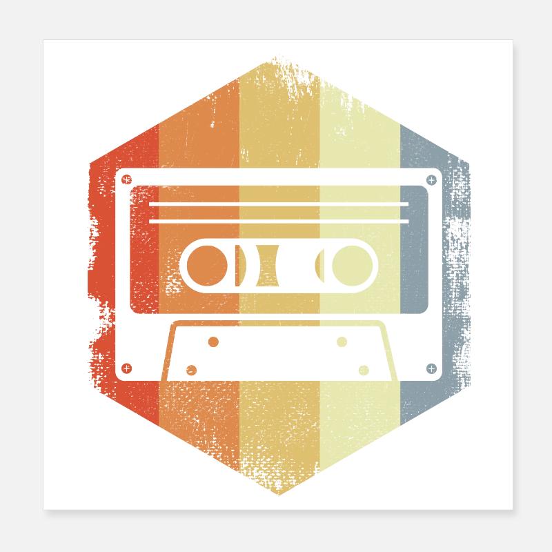 Cassette rétro des années 80 Poster 20 x 20 cm