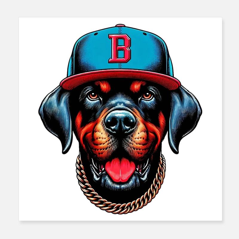 Hund Poster 20x20 cm