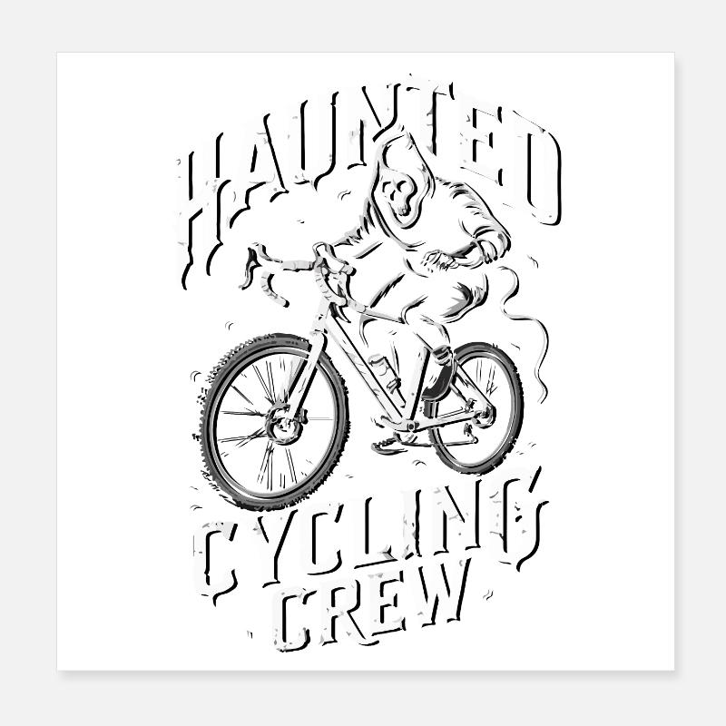 Équipage de cyclisme hanté Ghostly Rider Design Poster 20 x 20 cm