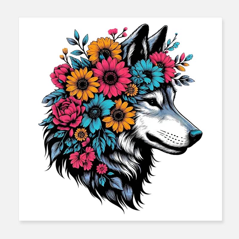 Wolf Poster 20x20 cm