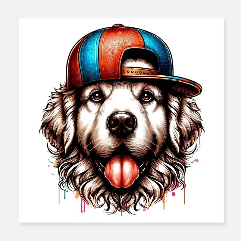 Chien Poster 20 x 20 cm