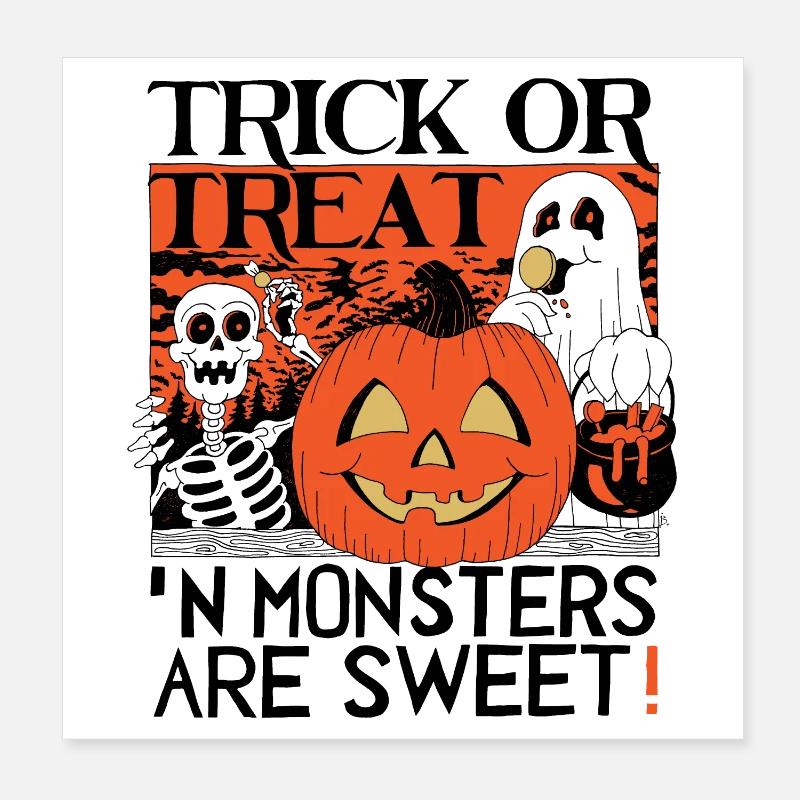 Süßes oder Saures - Poster 20x20 cm - Weiß