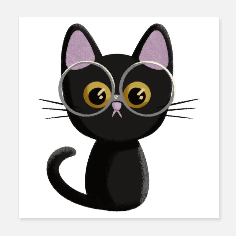 Chat noir Poster 20 x 20 cm