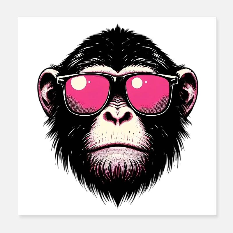 Affe Poster 20x20 cm