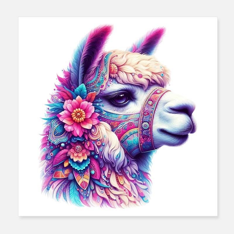 Alpaka Poster 20x20 cm
