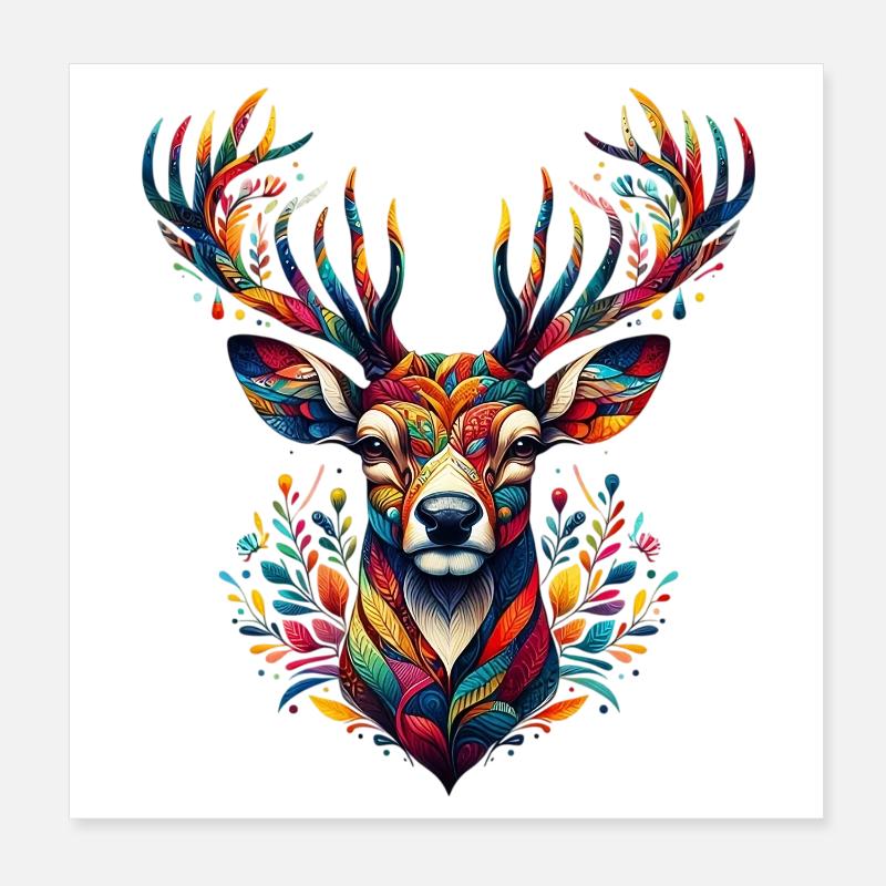 Hirsch Poster 20x20 cm
