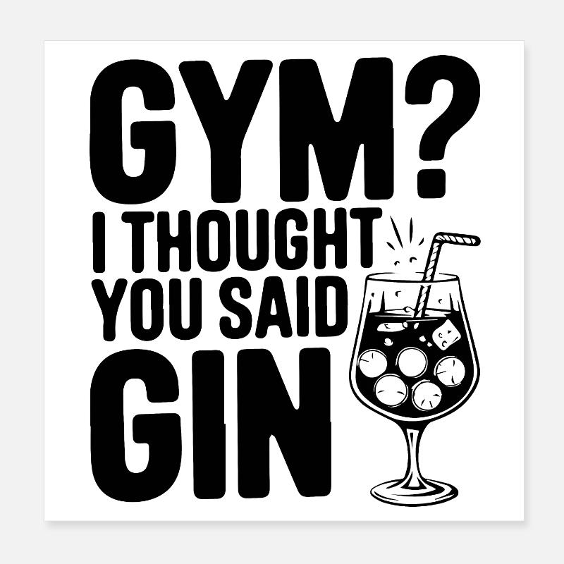 Fitnessstudio oder Gin? Lustiges Zitat Poster 20x20 cm
