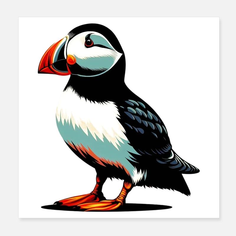 Puffin Poster 8" x 8" (20x20 cm)