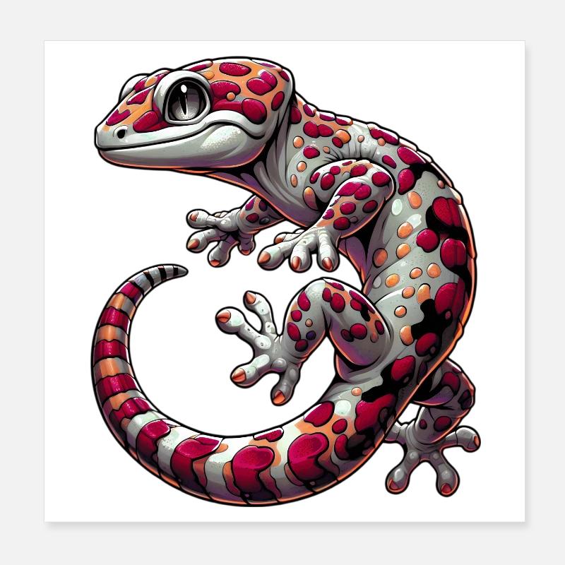 Gecko Poster 8" x 8" (20x20 cm)