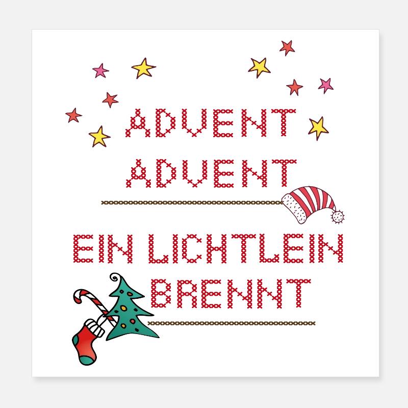 Advent Advent, Christmas Poster 8" x 8" (20x20 cm)