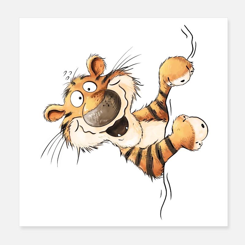 Look Look Tiger Wild Animal Big Cat Poster 8" x 8" (20x20 cm)