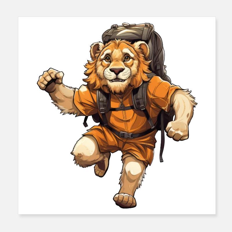 Leo Randonnée / Alpiniste Lion Poster 20 x 20 cm