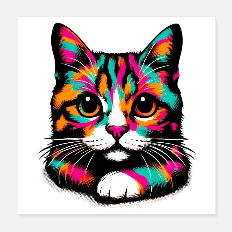 Cat Poster 8" x 8" (20x20 cm)