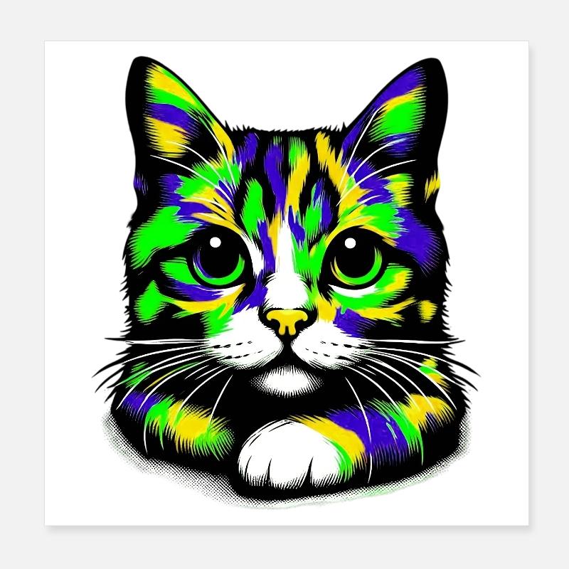 Cat Poster 8" x 8" (20x20 cm)