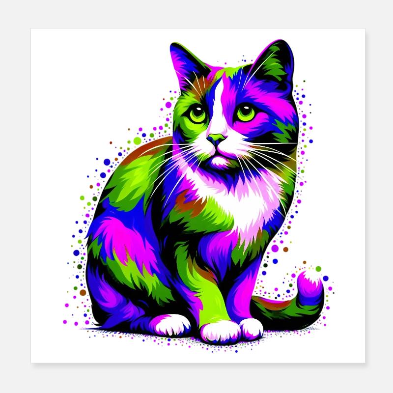 Cat Poster 8" x 8" (20x20 cm)