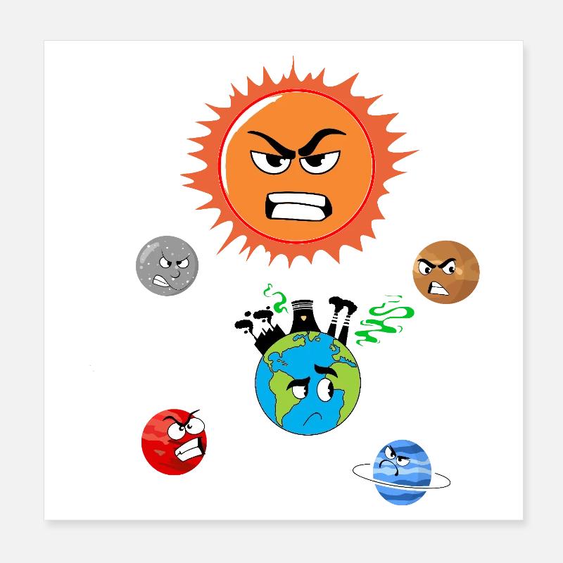 Pollution de la terre Poster 20 x 20 cm