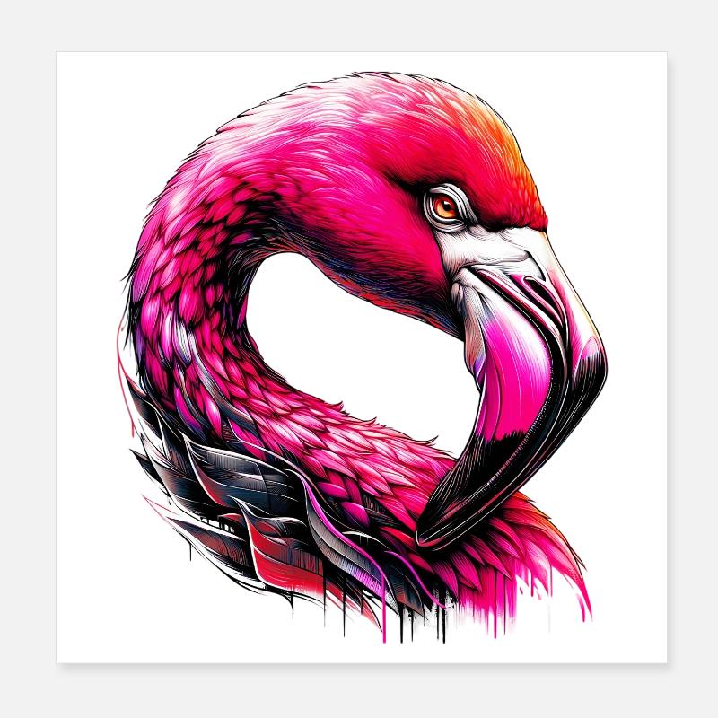 Flamingo Poster 8" x 8" (20x20 cm)