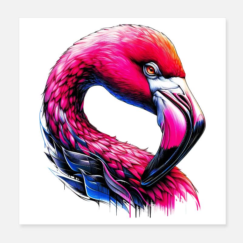 Flamingo Poster 8" x 8" (20x20 cm)