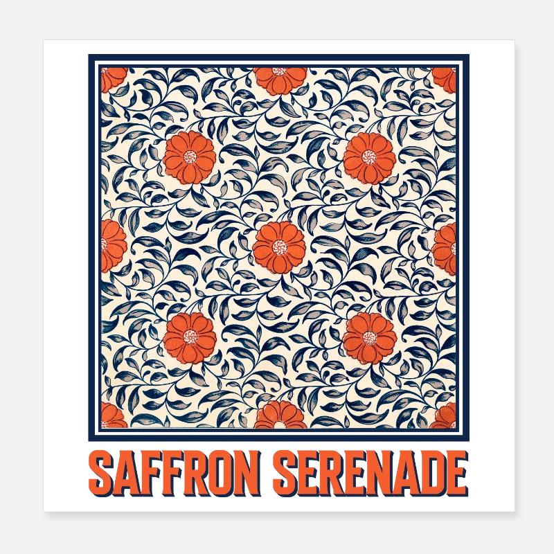Saffron Serenade Botanicals Poster 20x20 cm