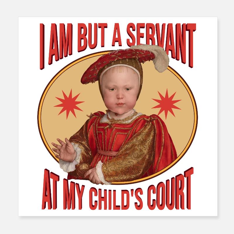 Renaissance Parenting Irony Poster 8" x 8" (20x20 cm)