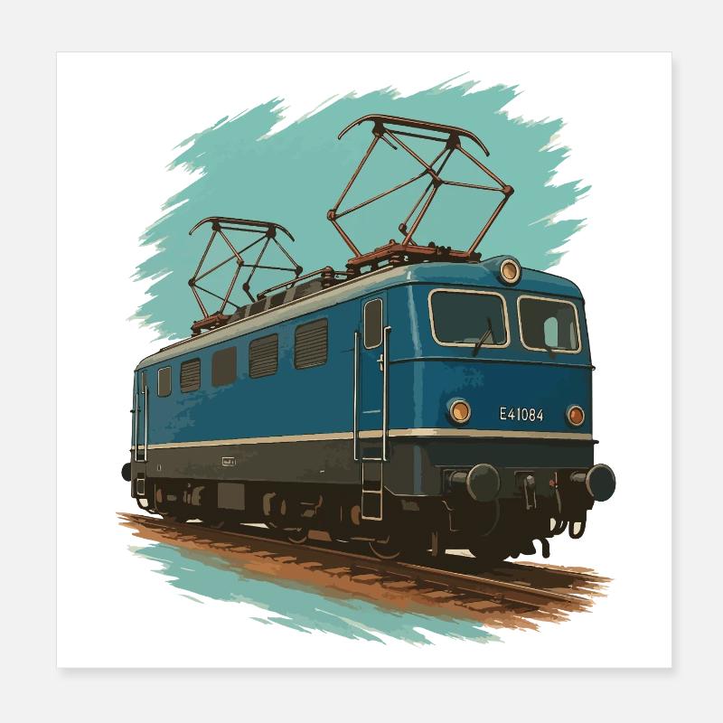Strom am Stahl – E-Lok Power Poster 20x20 cm