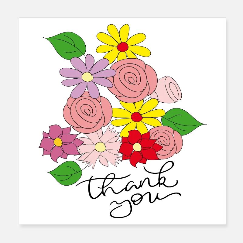 Merci Poster 20 x 20 cm