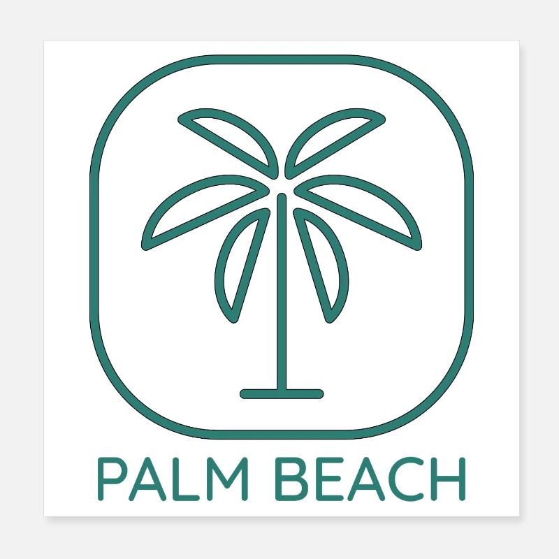 Palm Beach Beach Holidays Poster 8" x 8" (20x20 cm)