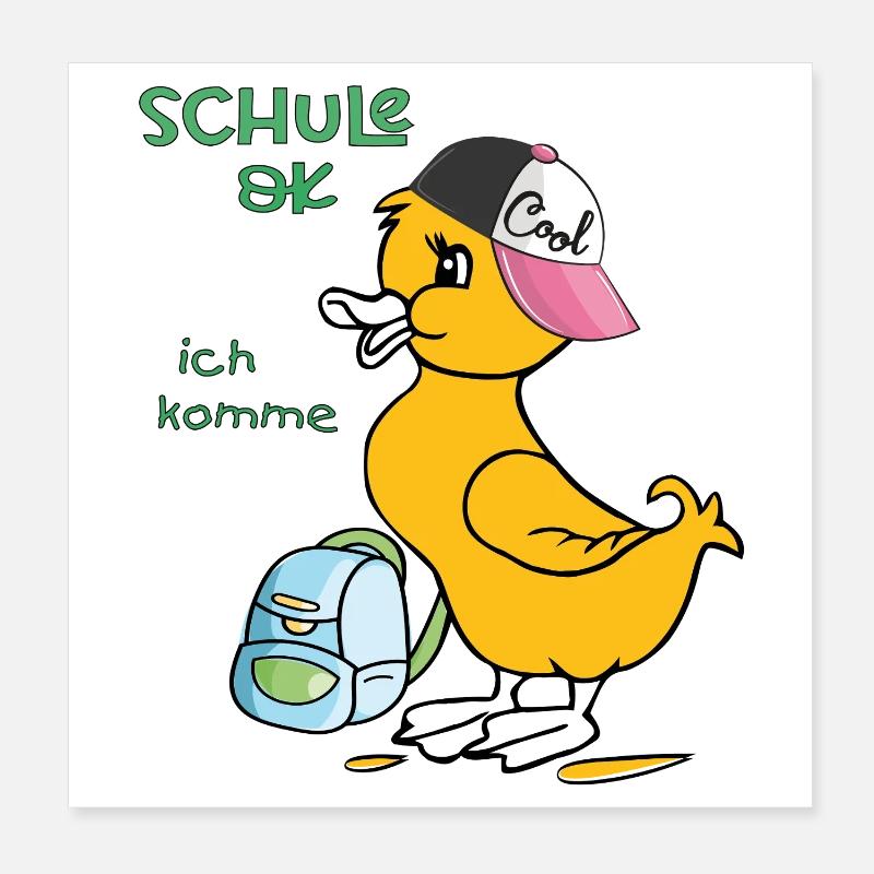 Schule ok, ich komme Einschulung Poster 20x20 cm