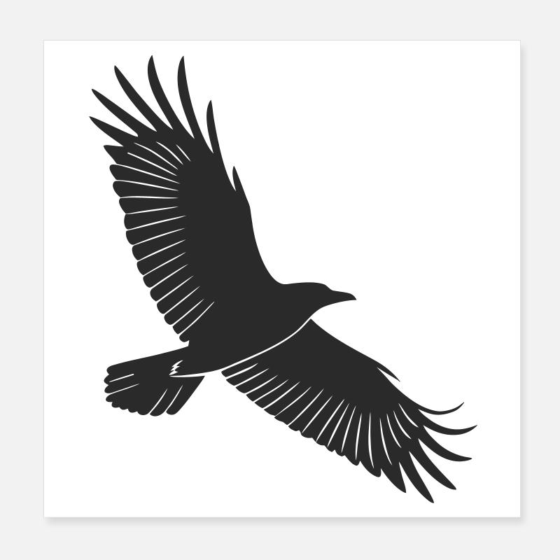 Conception de silhouette d’oiseau gracieuse Poster 20 x 20 cm