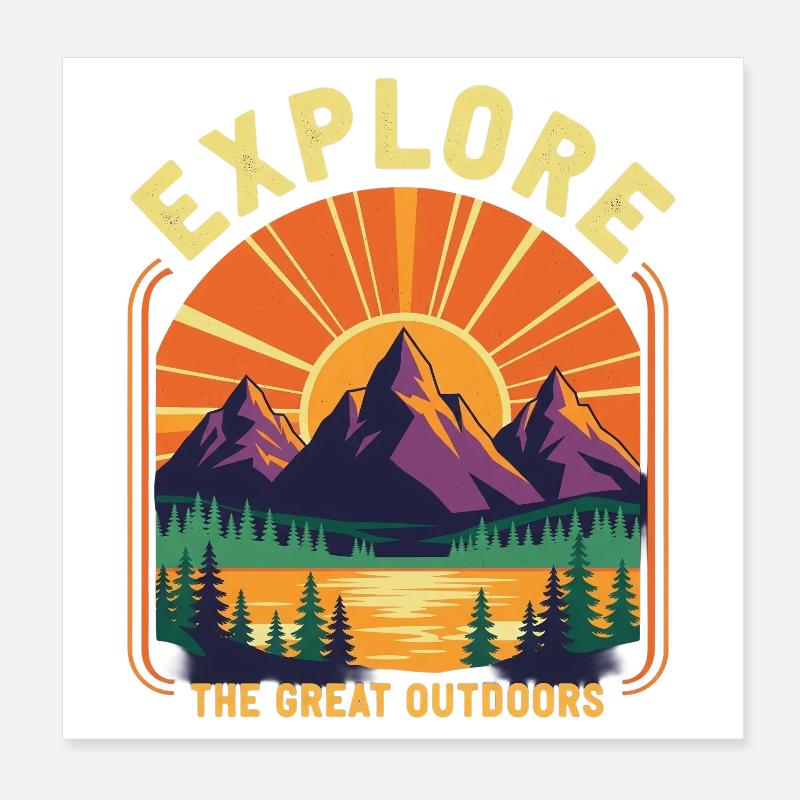 Explore the great outdoors Poster 20x20 cm