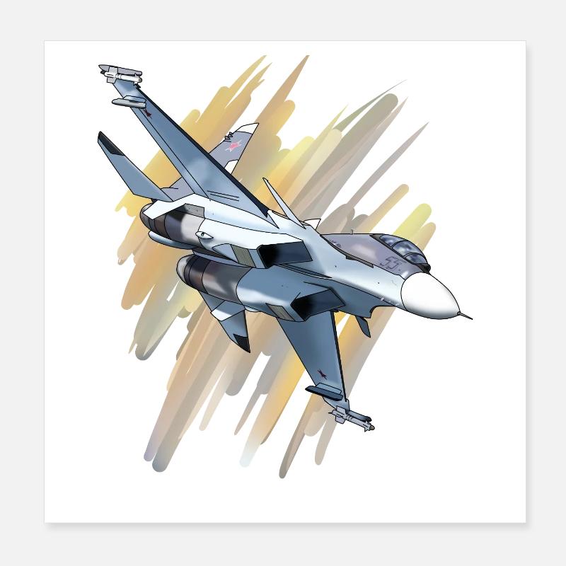Kampfjet im Dynamikdesign Poster 20x20 cm