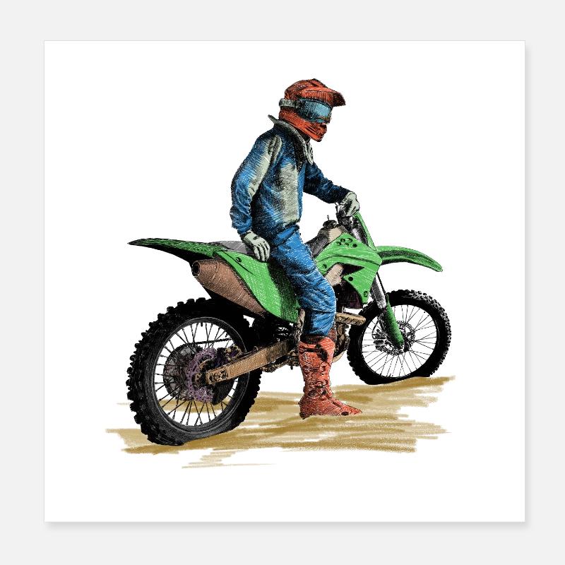 Cross Motorcycle Poster 8" x 8" (20x20 cm)