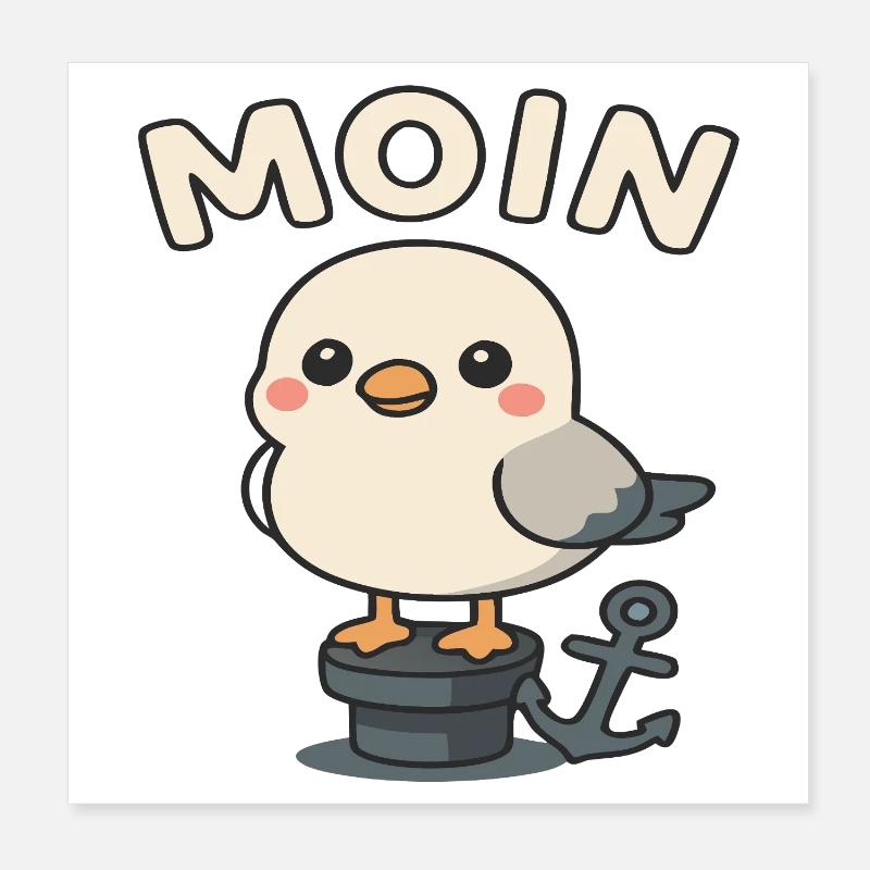 Moin - Möwedesign Poster 20x20 cm