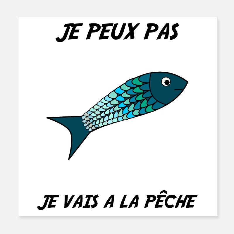 PÊCHE. RETRAITE. RETRAITE. RETRAITEE Poster 20 x 20 cm