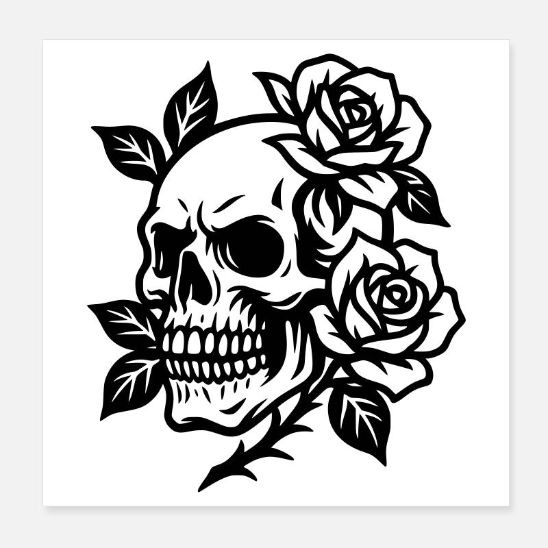 Skull Poster 8" x 8" (20x20 cm)