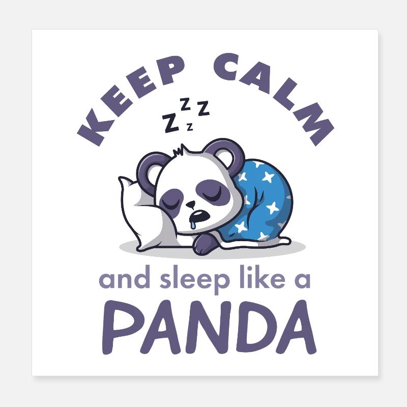 Keep Calm Chemise de nuit panda Poster 20 x 20 cm