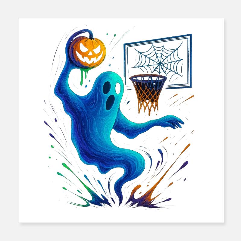 Halloween Ghost Dunk Kürbis Sneaker Poster 20x20 cm