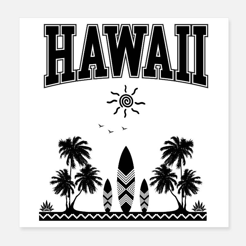 Hawaï Poster 20 x 20 cm